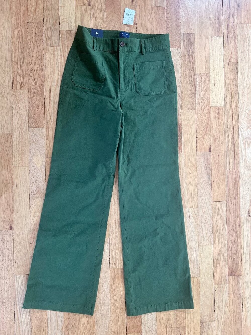 New with Tags J.Crew Factory Lizzie High Rise Pine Green Pants Sz 28